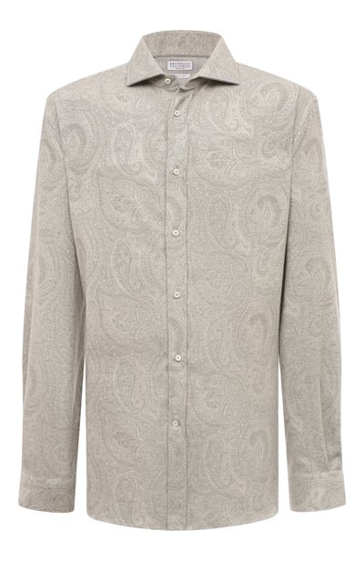 Мужская хлопковая рубашка BRUNELLO CUCINELLI, арт. MY6200627W