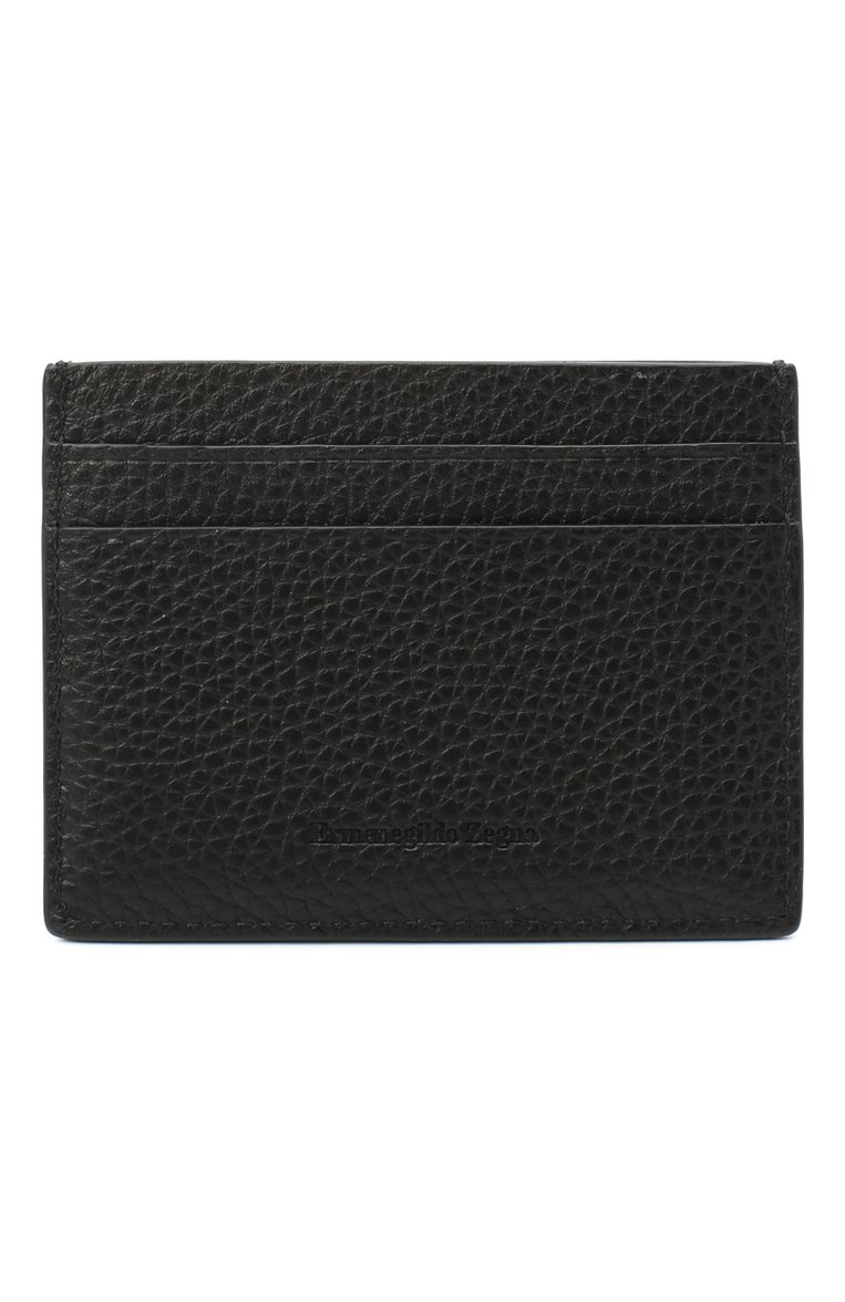 Мужской кожаный футляр для кредитных карт ZEGNA черного цвета, арт. E1139W-LHDAI | Фото 1 (Материал: Натуральная кожа; Нос: Не проставлено; Материал сплава: Проставлено)