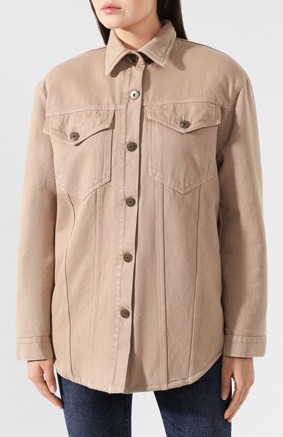 Джинсовая куртка NANUSHKA бежевого цвета по цене 54650 руб., арт. NUSTA_TAUPE_DENIM, фото 3 Джинсовая куртка NANUSHKA, арт. NUSTA_TAUPE_DENIM, фото 3
