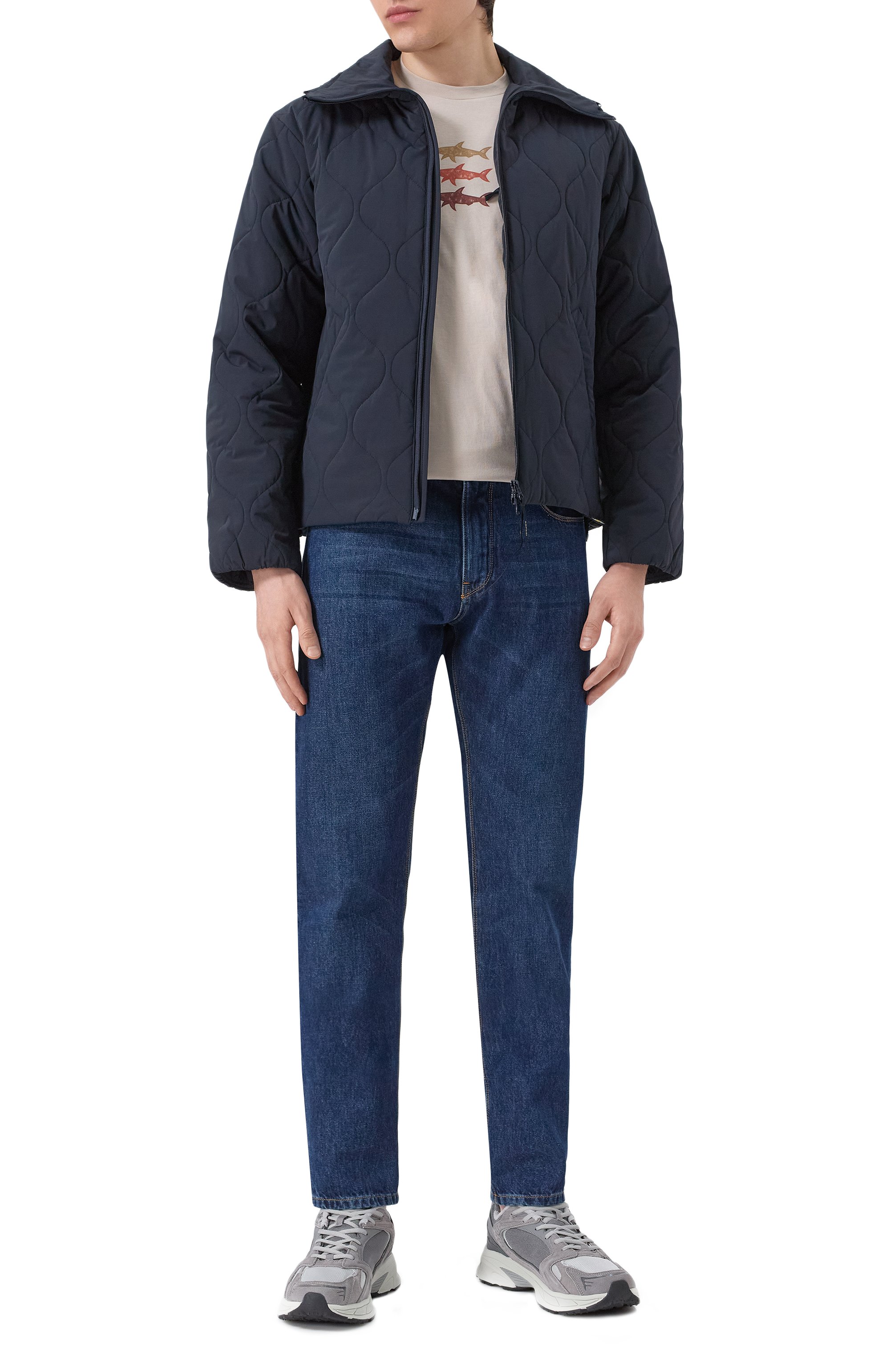 Хлопковая футболка PAUL&SHARK светло-бежевого цвета по цене 27300 руб., арт. 25411005, фото 2 Хлопковая футболка PAUL&SHARK, арт. 25411005, фото 2