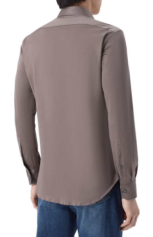 Хлопковая рубашка MVST SLIM/GABRIELLE/R0UND/1628-JERSEY (INTERL0CK) Коричневый  SLIM/GABRIELLE/R0UND/1628-JERSEY (INTERL0CK) Фото 4