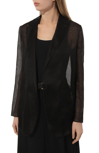 Шелковый жакет ANTONELLI FIRENZE черного цвета по цене 64150 руб., арт. L3758/256, фото 3 Шелковый жакет ANTONELLI FIRENZE, арт. L3758/256, фото 3