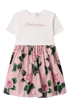 Женский комплект из платья и шорт DOLCE & GABBANA розового цвета, арт. L2JD9R/G700S | Фото 2 (Нос: Не проставлено; Материал внешний: Хлопок; Ростовка одежда: 6 мес | 68 см, 24 мес | 92 см, 18 мес | 86 см, 12 мес | 80 см, 3 мес | 62 см, 9 мес | 74 см)