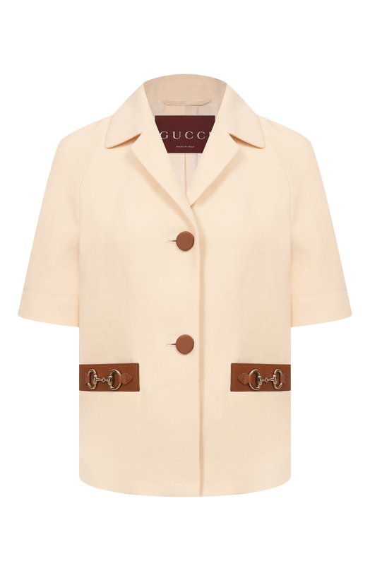 Льняной жакет Gucci 823783/Z8B1V Кремовый 823783/Z8B1V