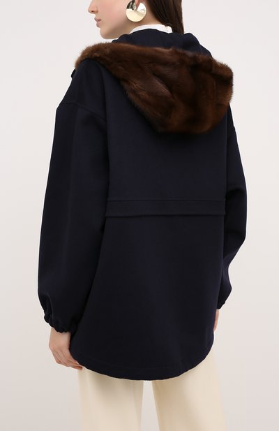 Пальто с отделкой мехом норки VALENTINO, арт. UF3FBC90DMF, фото 4