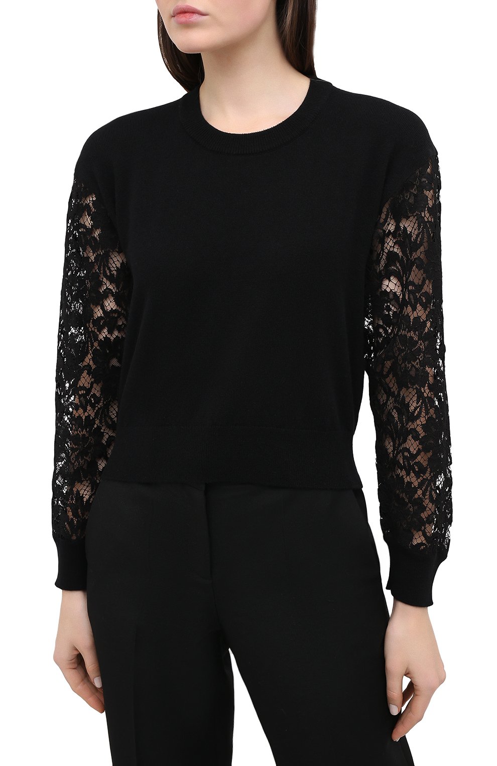 Пуловер из кашемира и хлопка DOLCE & GABBANA черного цвета по цене 128000 руб., арт. FX960T/JAM70, фото 3 Пуловер из кашемира и хлопка DOLCE & GABBANA, арт. FX960T/JAM70, фото 3