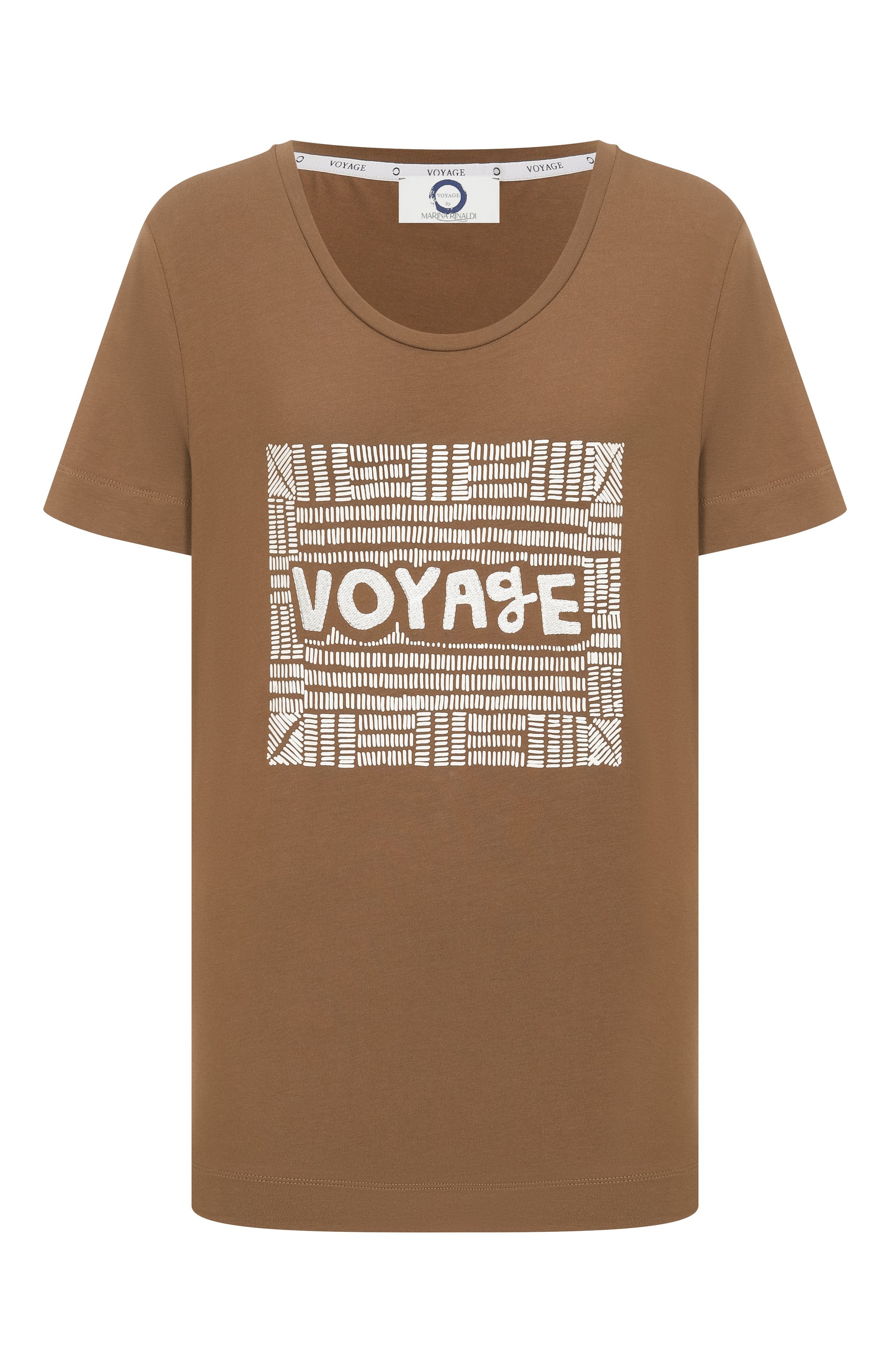 Хлопковая футболка MARINA RINALDI VOYAGE, арт. AXE, фото 1