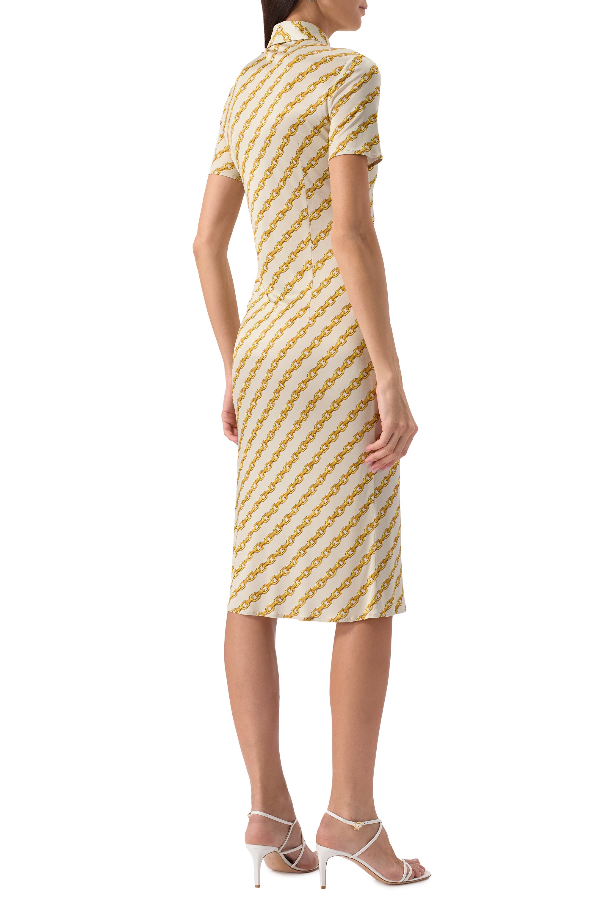 Платье из вискозы VERSACE кремового цвета по цене 276500 руб., арт. 1018503/1A13547, фото 4 Платье из вискозы VERSACE, арт. 1018503/1A13547, фото 4