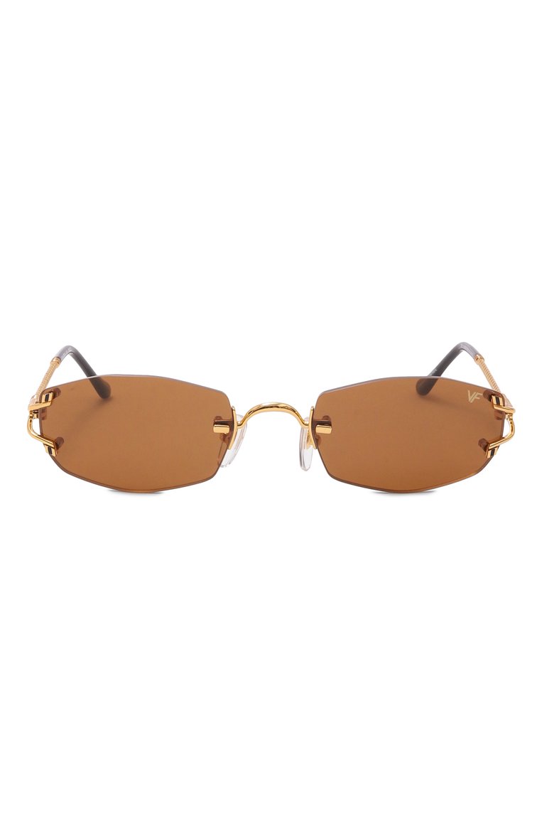 Женские солнцезащитные очки VINTAGE FRAMES коричневого цвета, арт. ASPEN 24KT G0LD/ESPRESS0 | Фото 4 (Нос: Не проставлено; Материал: Металл; Тип очков: С/з; Региональные ограничения белый список (Axapta Mercury): Не проставлено; Кросс-КТ: С/з-унисекс; Очки форма: Безоправные, Овальные; Оптика Гендер: оптика-унисекс)