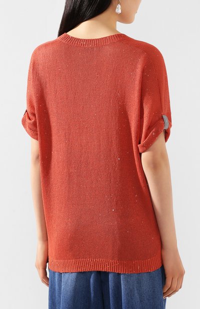 Топ из смеси льна и шелка BRUNELLO CUCINELLI, арт. M10552302, фото 4