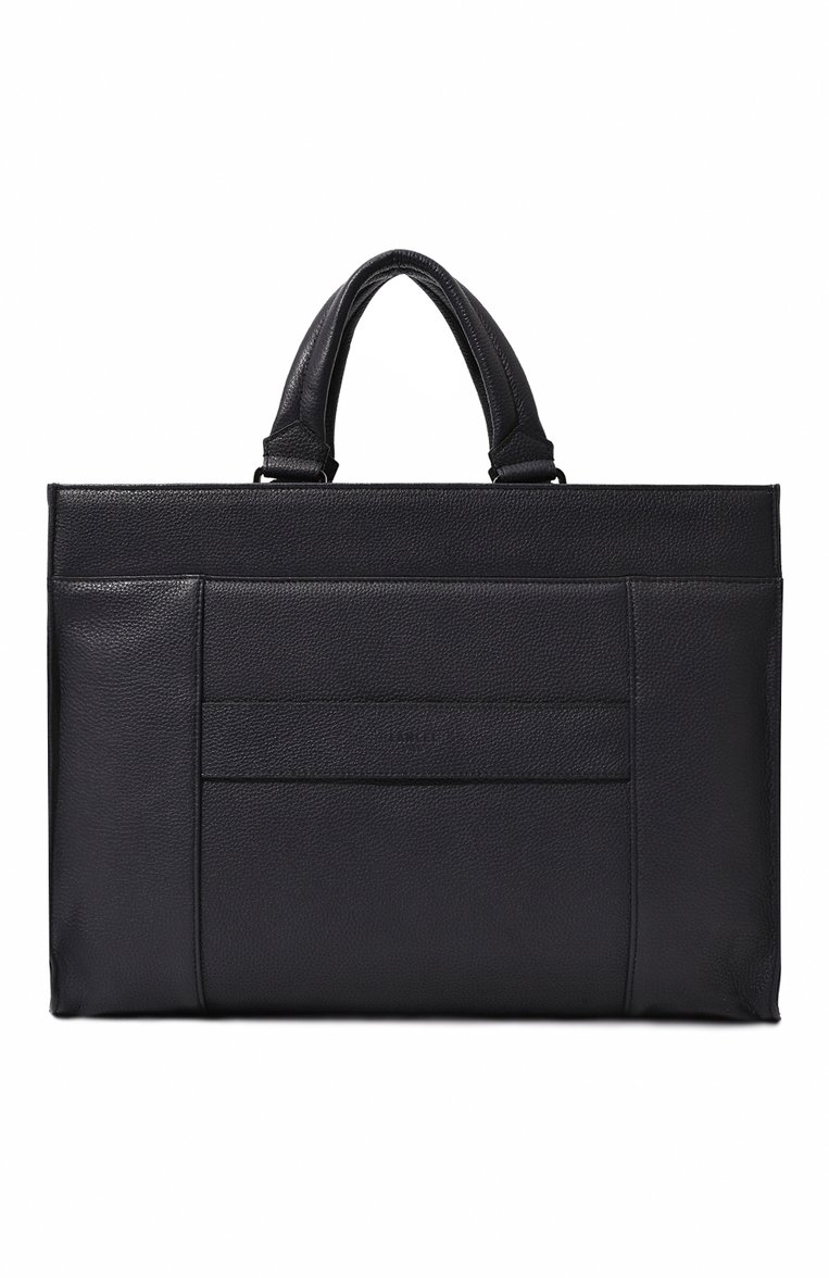 Мужская портфель come LANCEL темно-синего цвета, арт. A12874 | Фото 6 (Ремень/цепочка: На ремешке; Материал сплава: Проставлено; Драгоценные камни: Проставлено; Мат�ериал: Натуральная кожа; Размер: large; Сумки-технические: Портфели)