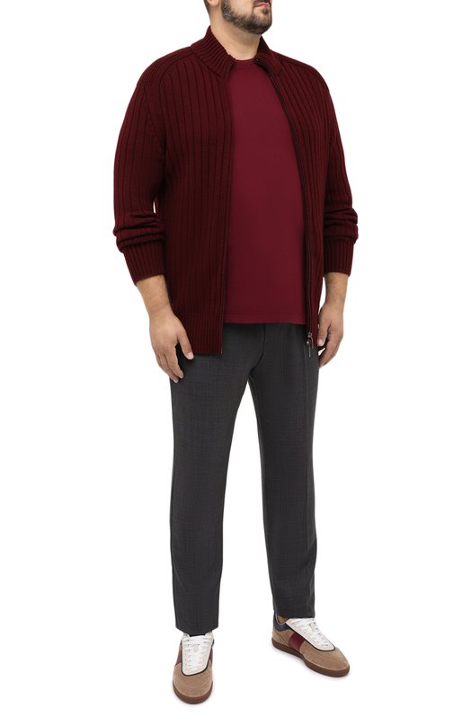 Шерстяной кардиган Cruciani Бордовый, фото 2