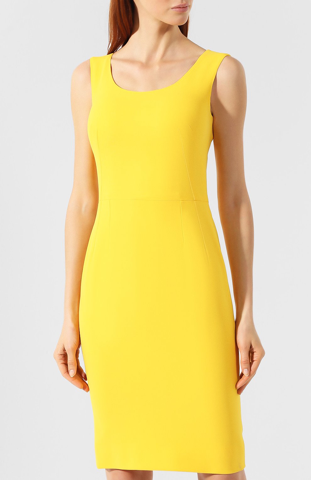 Приталенное платье DOLCE & GABBANA желтого цвета по цене 136500 руб., арт. F6D3VT/FURDV, фото 3 Приталенное платье DOLCE & GABBANA, арт. F6D3VT/FURDV, фото 3