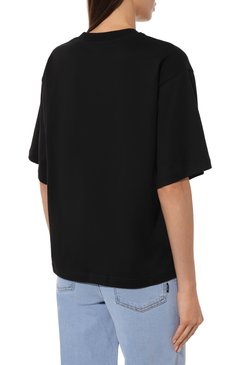 Женская хлопковая футболка DOLCE & GABBANA черного цвета, арт. F8U10T/G7H4P | Фото 4 (Рукава: Короткие; Длина (для топов): Стандартные; Принт: С принтом; Материал сплава: Проставлено; Материал внешний: Хлопок; Женское Кросс-КТ: Футболка-одежда; Драгоценные камни: Проставлено; Стили: Кэжуэл)