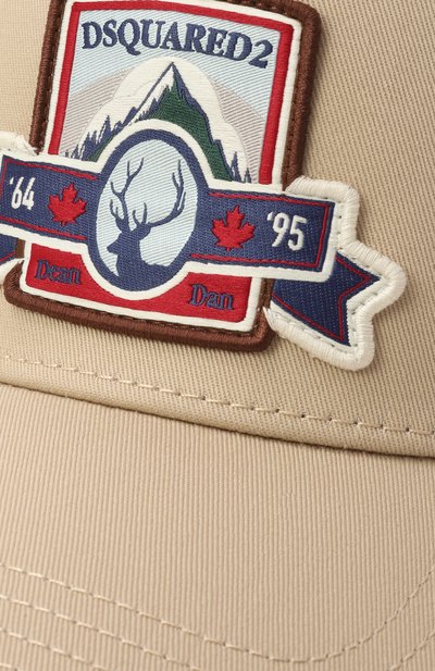 Хлопковая бейсболка DSQUARED2 бежевого цвета по цене 29600 руб., арт. BCM0927/05C00001, фото 4 Хлопковая бейсболка DSQUARED2, арт. BCM0927/05C00001, фото 4