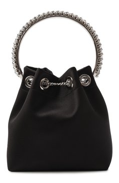 Женская сумка bon bon JIMMY CHOO черного цвета, арт. B0N B0N/VKM | Фото 6 (Ремень/цепочка: На ремешке; Материал: Текстиль; Размер: mini; Женское Кросс-КТ: Вечерняя сумка)