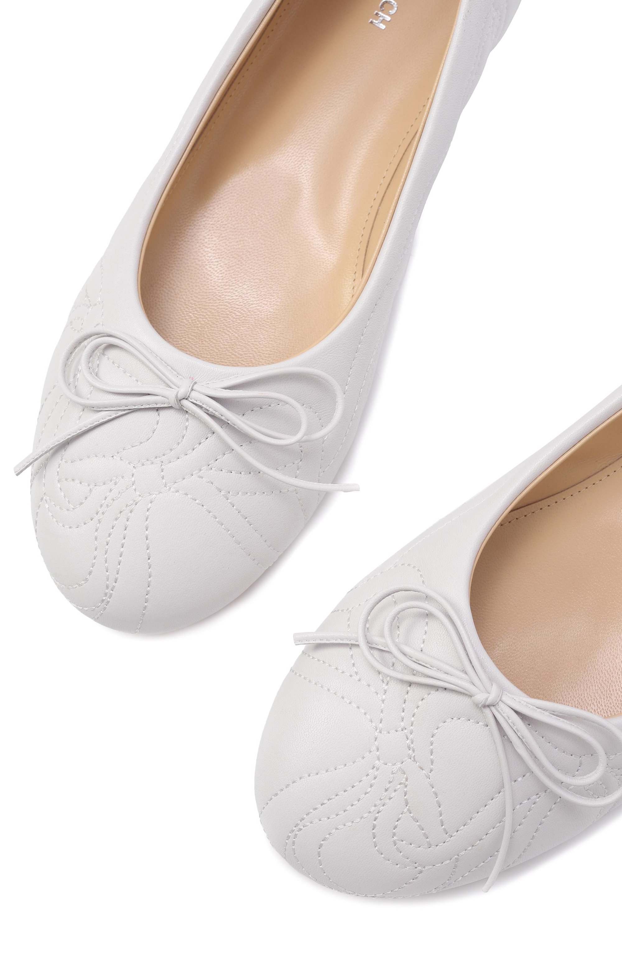 Кожаные балетки matelasse MACH & MACH, арт. SS25S092610NAPWHT, фото 7