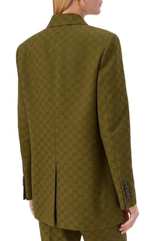 Хлопковый жакет Gucci 831993/Z7AH8 Зелёный  831993/Z7AH8 Фото 4