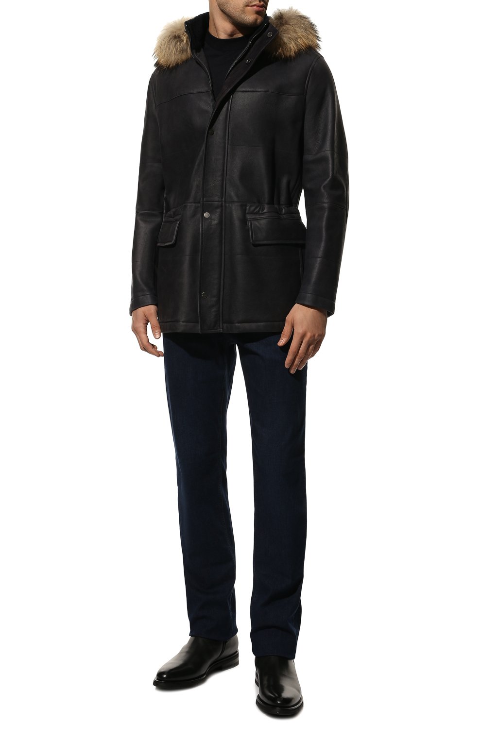 Дубленка из овчины с отделкой из енотовидной собаки KITON, арт. UW0627MV03S24, фото 2