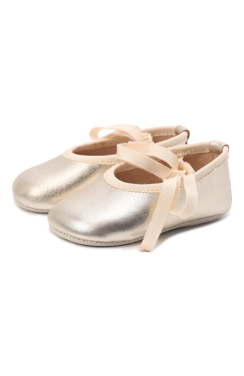 Пинетки BONPOINT золотого цвета по цене 11700 руб., арт. E18EFBALLET_371357, фото 1 Пинетки BONPOINT, арт. E18EFBALLET_371357, фото 1