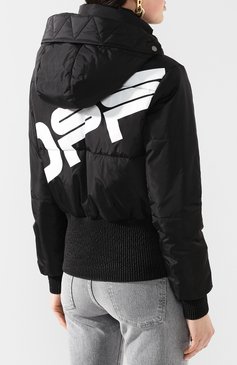 Женский пуховик OFF-WHITE черного цвета, арт. 0WEA198R20A390861001 | Фото 4 (Рукава: Длинные; Материал подклада: Синтетический материал; Материал внешний: Синтетический материал; Длина (верхняя одежда): Короткие; Кросс-КТ: Пуховик, Утепленный; Материал сплава: Проставлено; Драгоценные камни: Проставлено)