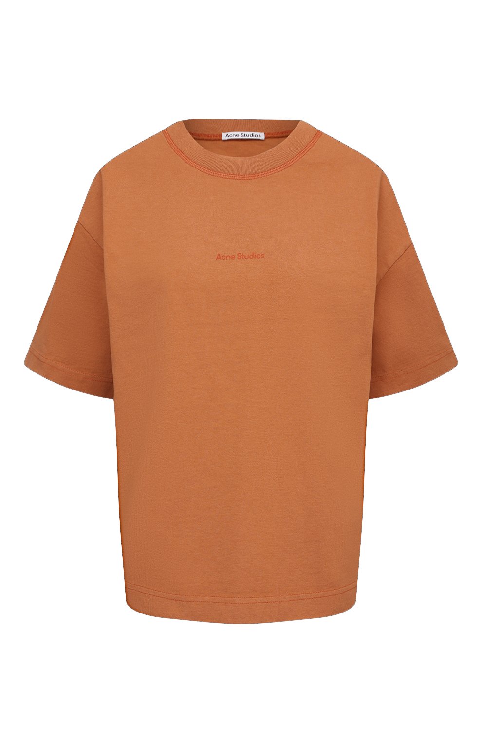 Хлопковая футболка ACNE STUDIOS оранжевого цвета по цене 29700 руб., арт. AL0149, фото 1 Хлопковая футболка ACNE STUDIOS, арт. AL0149, фото 1