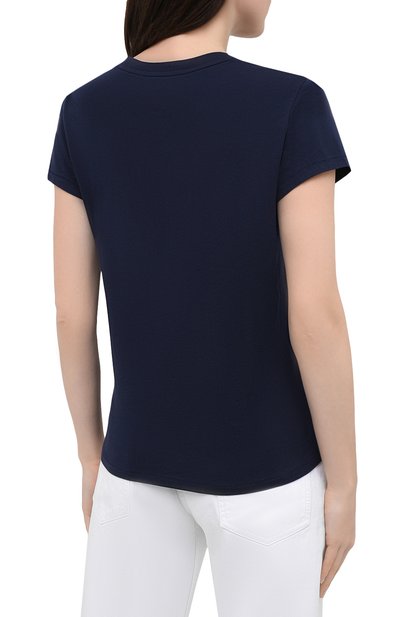 Хлопковая футболка POLO RALPH LAUREN темно-синего цвета по цене 7875 руб., арт. 211838118, фото 4 Хлопковая футболка POLO RALPH LAUREN, арт. 211838118, фото 4