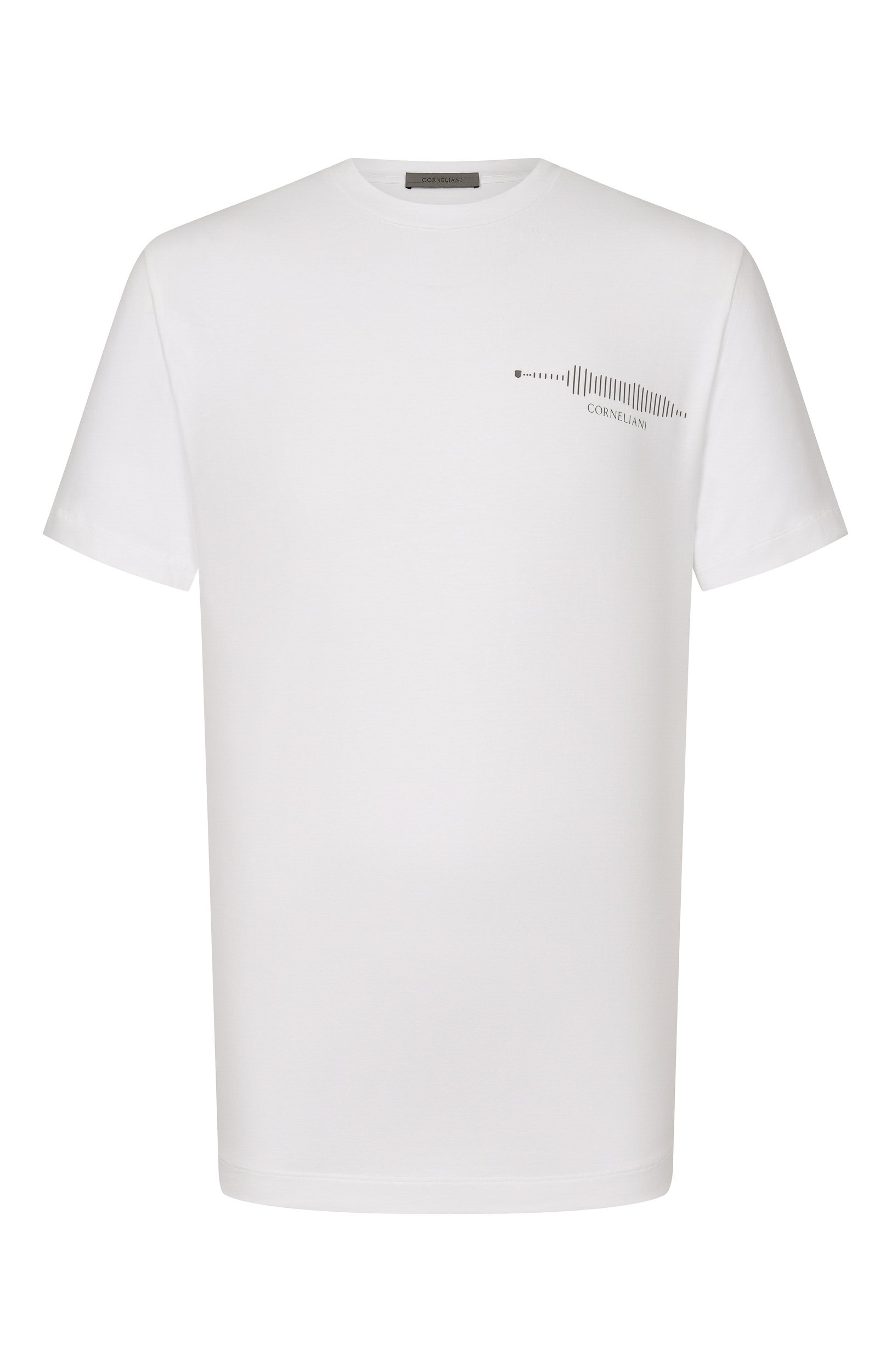 Хлопковая футболка CORNELIANI белого цвета по цене 23200 руб., арт. 28G573/2A25004, фото 1 Хлопковая футболка CORNELIANI, арт. 28G573/2A25004, фото 1