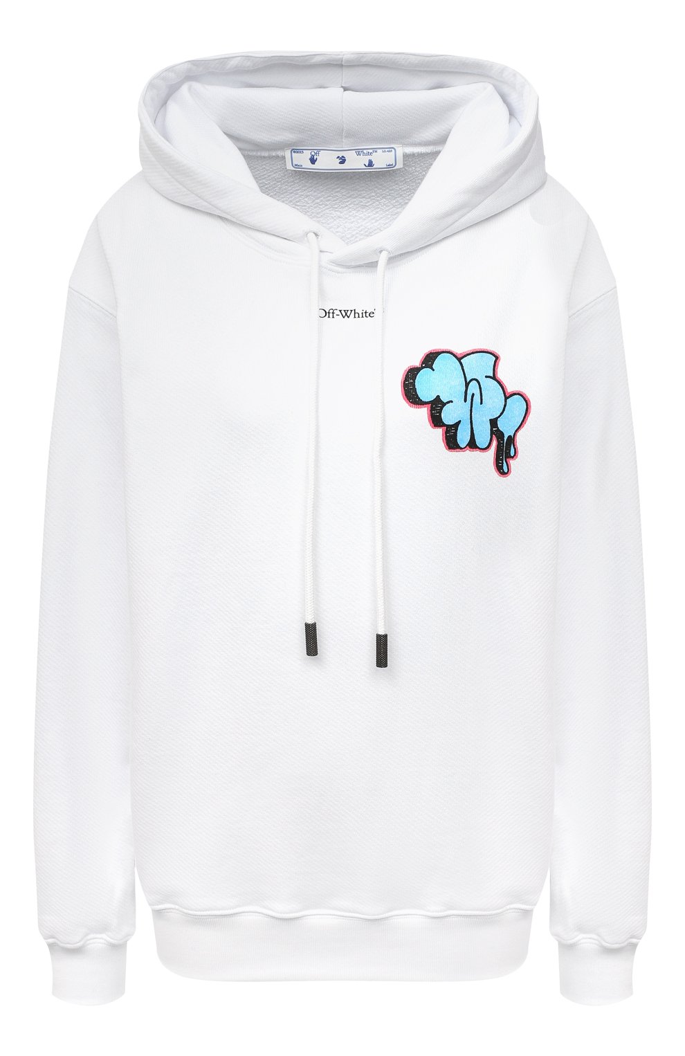 Хлопковое худи OFF-WHITE белого цвета по цене 67100 руб., арт. 0WBB032F20JER0010184, фото 1 Хлопковое худи OFF-WHITE, арт. 0WBB032F20JER0010184, фото 1
