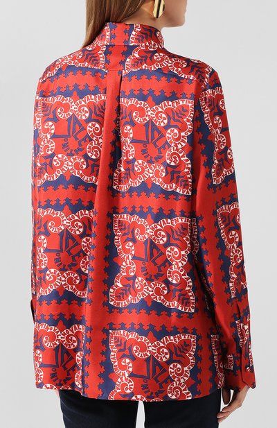 Шелковая блузка VALENTINO красного цвета по цене 145000 руб., арт. RB3AB12M4EQ, фото 4 Шелковая блузка VALENTINO, арт. RB3AB12M4EQ, фото 4