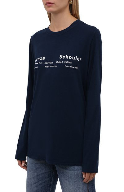Хлопковый лонгслив PROENZA SCHOULER WHITE LABEL темно-серого цвета по цене 19550 руб., арт. WL2134237-JC144, фото 3 Хлопковый лонгслив PROENZA SCHOULER WHITE LABEL, арт. WL2134237-JC144, фото 3