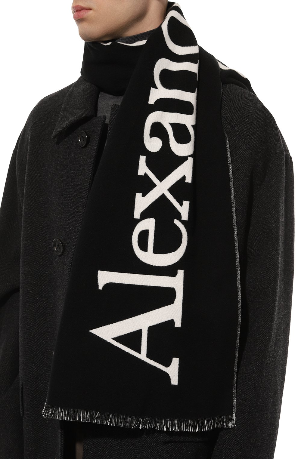 Хлопковый шарф ALEXANDER MCQUEEN, арт. 709011/4105Q, фото 2