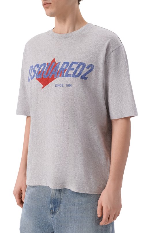 Хлопковая футболка Dsquared2 S74GD1556/D20104 Серый  S74GD1556/D20104 Фото 3