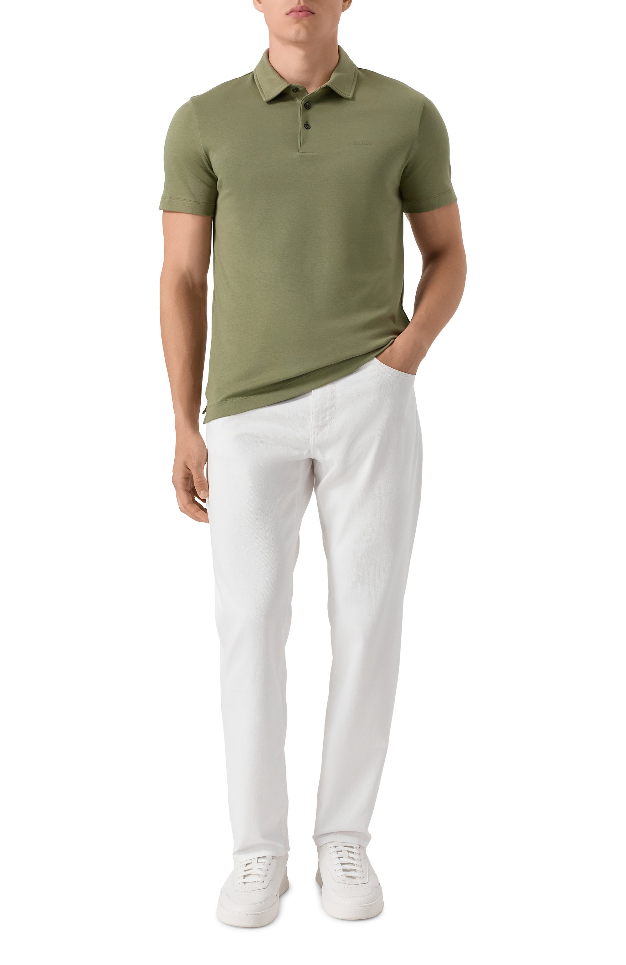 Хлопковое поло BOSS, арт. 50471335, фото 2