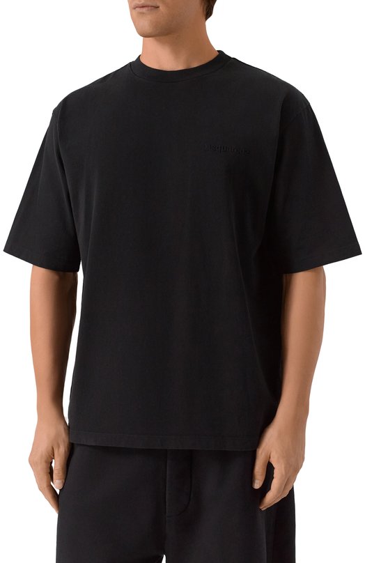 Хлопковая футболка Dsquared2 S74GD1457/S24583 Чёрный  S74GD1457/S24583 Фото 3