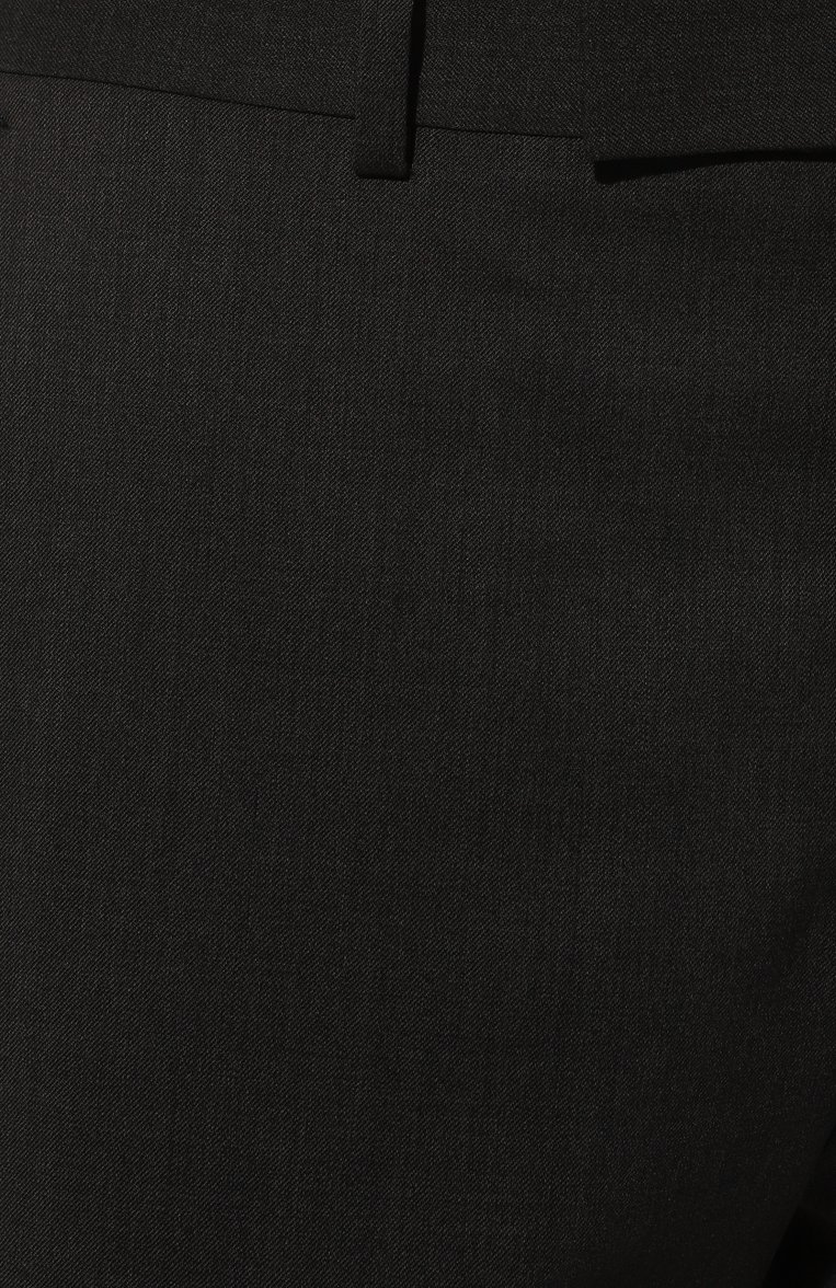Мужские брюки ZEGNA темно-серого цвета, арт. 7ZF063A7/7FNAC2 | Фото 5 (Длина (брюки, джинсы): Стандартные; Материал внешний: Шерсть, Синтетический материал; Случай: Формальный; Стили: Классический)