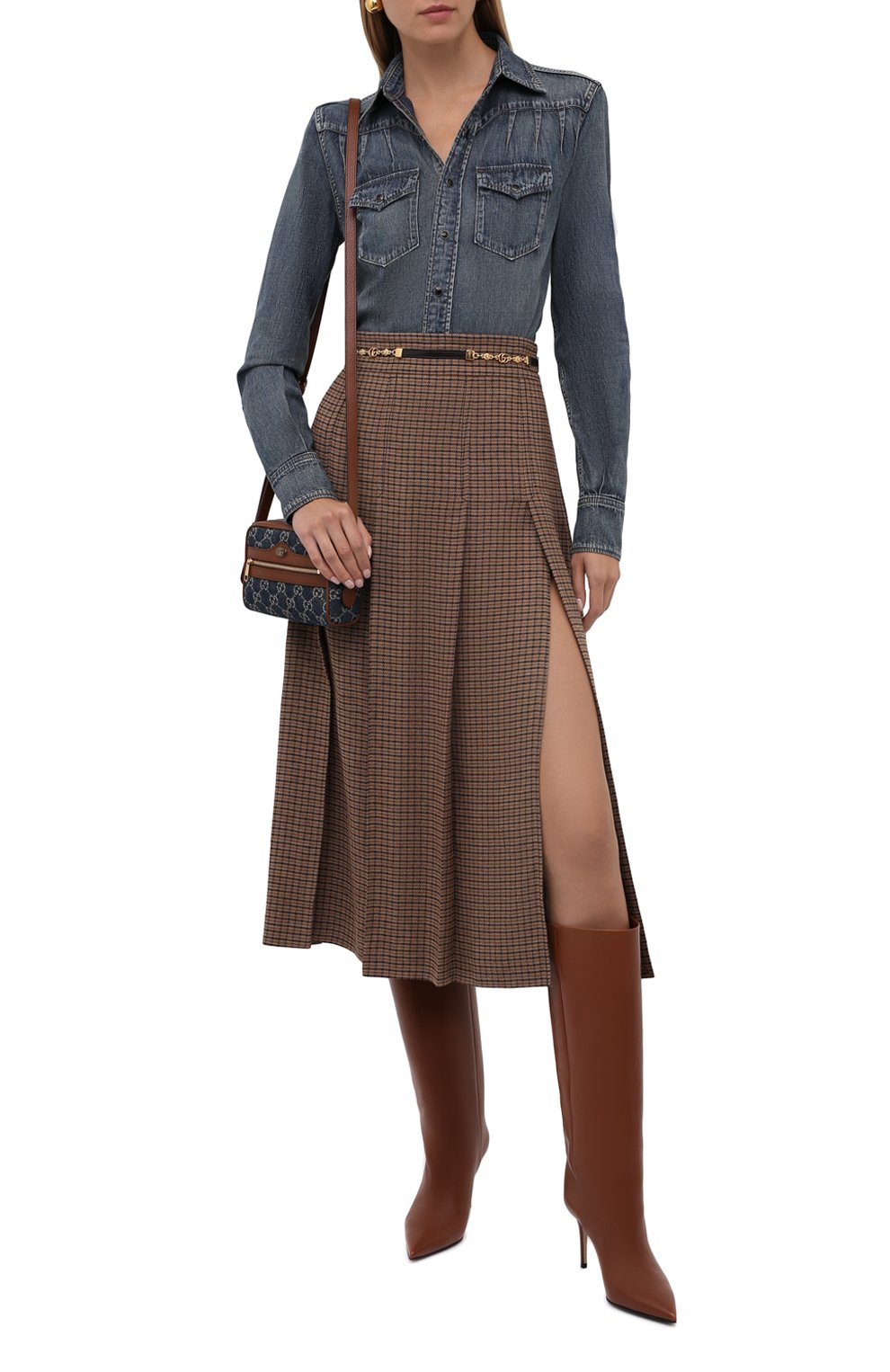 Льняная юбка GUCCI, арт. 652132/Z8A0C, фото 2