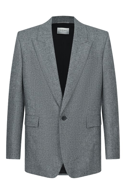 Шерстяной пиджак Saint Laurent 837196/Y5H54 Серый 837196/Y5H54