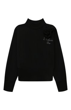 Детский хлопковый свитшот BALMAIN черного цвета, арт. BV4A10 | Фото 1 (Рукава: Длинные; Материал внешний: Хлопок; Драгоценные камни: Проставлено; Материал сплава: Проставлено; Девочки Кросс-КТ: Свитшот-одежда; Ростовка одежда: 8 лет | 128 см, 12 лет | 152 см, 16 лет | 164 см, 13 - 15 лет | 158 см, 6 лет | 116 см, 10 - 11 лет | 140 - 146см)