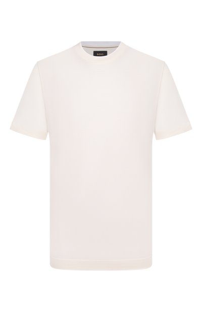 Мужская футболка из шелка и хлопка BOSS CAMEL, арт. 50559901