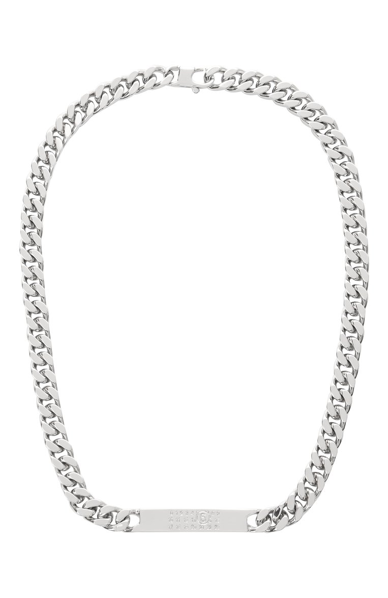 Мужского колье MM6 серебряного цвета, арт. SM6UU0033 SV0235/PALLADIUM | Фото 1 (Региональные ограничения белый список (Axapta Mercury): Не проставлено; Нос: Не проставлено; Материал: Металл)