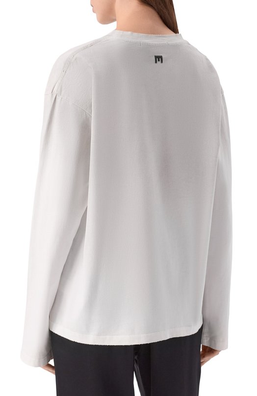 Хлопковый лонгслив Pervert PE25/LS01/14-02 Белый  PE25/LS01/14-02 Фото 4