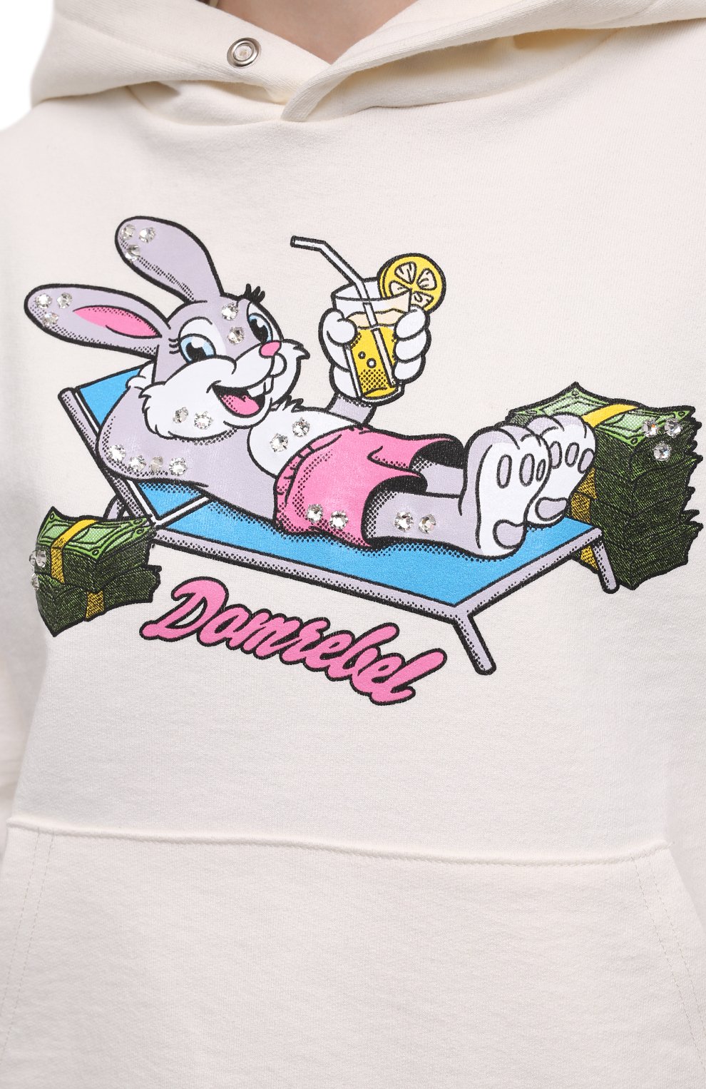 Хлопковое худи DOMREBEL молочного цвета по цене 36750 руб., арт. BUCKS/H00DIE/25SW/W, фото 5 Хлопковое худи DOMREBEL, арт. BUCKS/H00DIE/25SW/W, фото 5