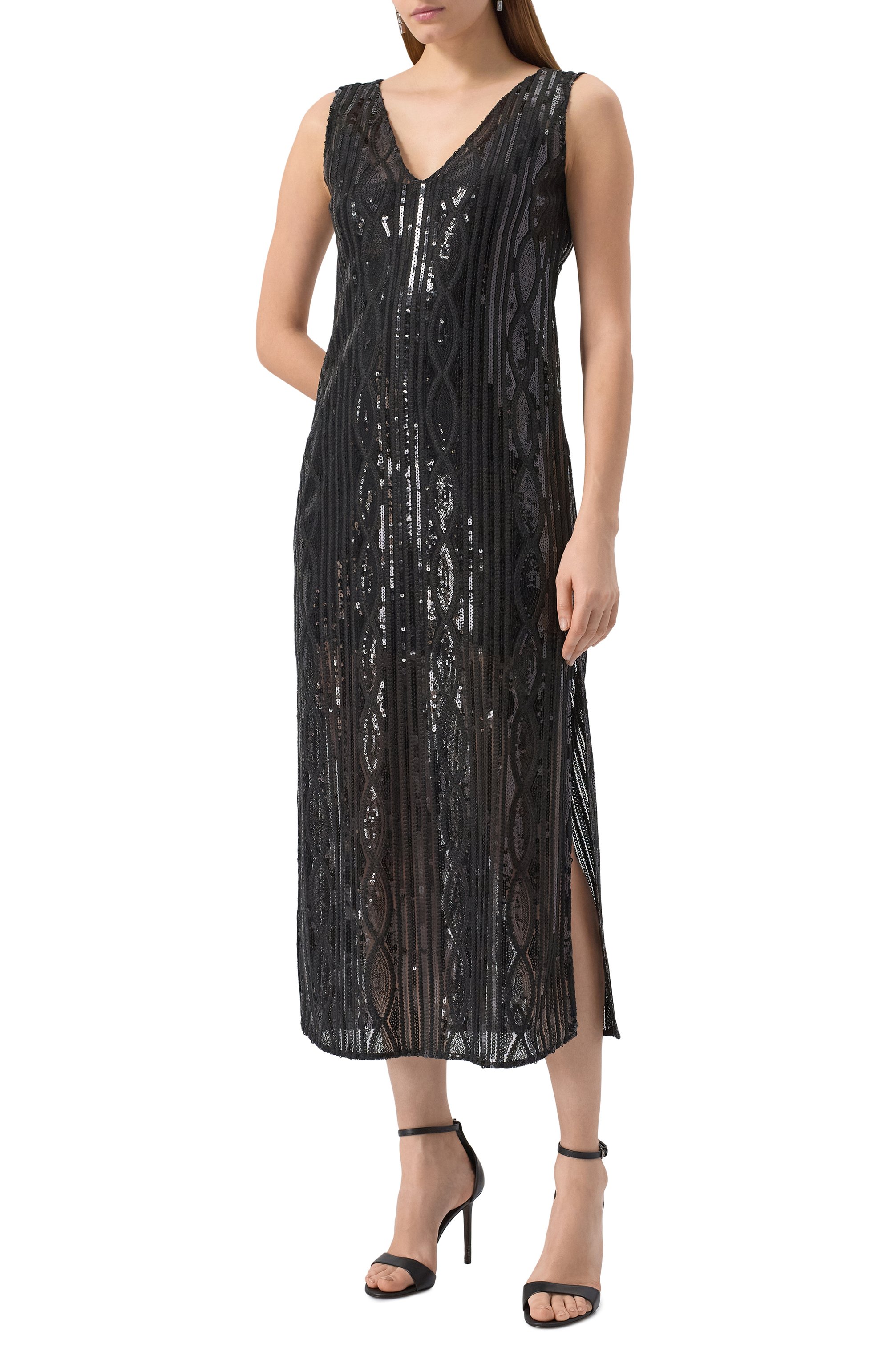 Платье с отделкой пайетками KITON, арт. D59326K0991E01, фото 3