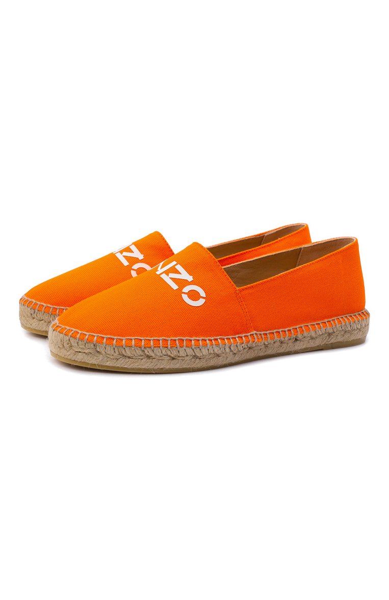 Женские текстильные эспадрильи KENZO оранжевого цвета, арт. FC52ES182F77 | Фото 1 (Материал внешний: Текстиль; Материал внутренний: Натуральная кожа, Текстиль; Подошва: Платформа; Каблук высота: Низкий; Региональные ограничения белый список (Axapta Mercury): RU, Не проставлено)