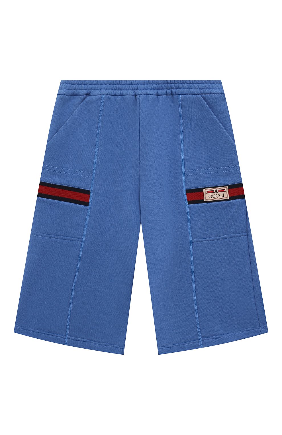Хлопковые шорты GUCCI синего цвета по цене 29500 руб., арт. 678700/XJDKA, фото 1 Хлопковые шорты GUCCI, арт. 678700/XJDKA, фото 1