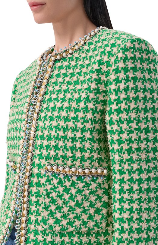 Твидовый жакет Valentino 8B3CE5DA/9WS Зелёный  8B3CE5DA/9WS Фото 5