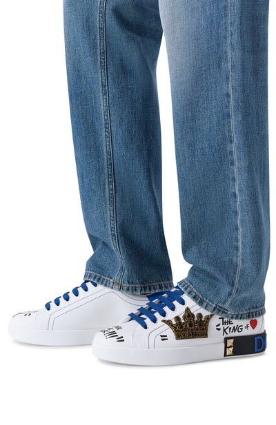 Кожаные кеды portofino DOLCE & GABBANA, арт. CS1759/A0219, фото 3