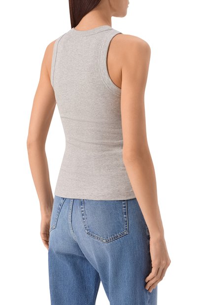 Майка из хлопка и шелка 12 STOREEZ серого цвета по цене 4800 руб., арт. 136694, фото 4 Майка из хлопка и шелка 12 STOREEZ, арт. 136694, фото 4