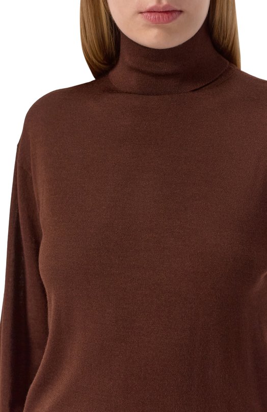 Водолазка из шерсти и кашемира Saint Laurent 840802/YAPK2 Коричневый  840802/YAPK2 Фото 5